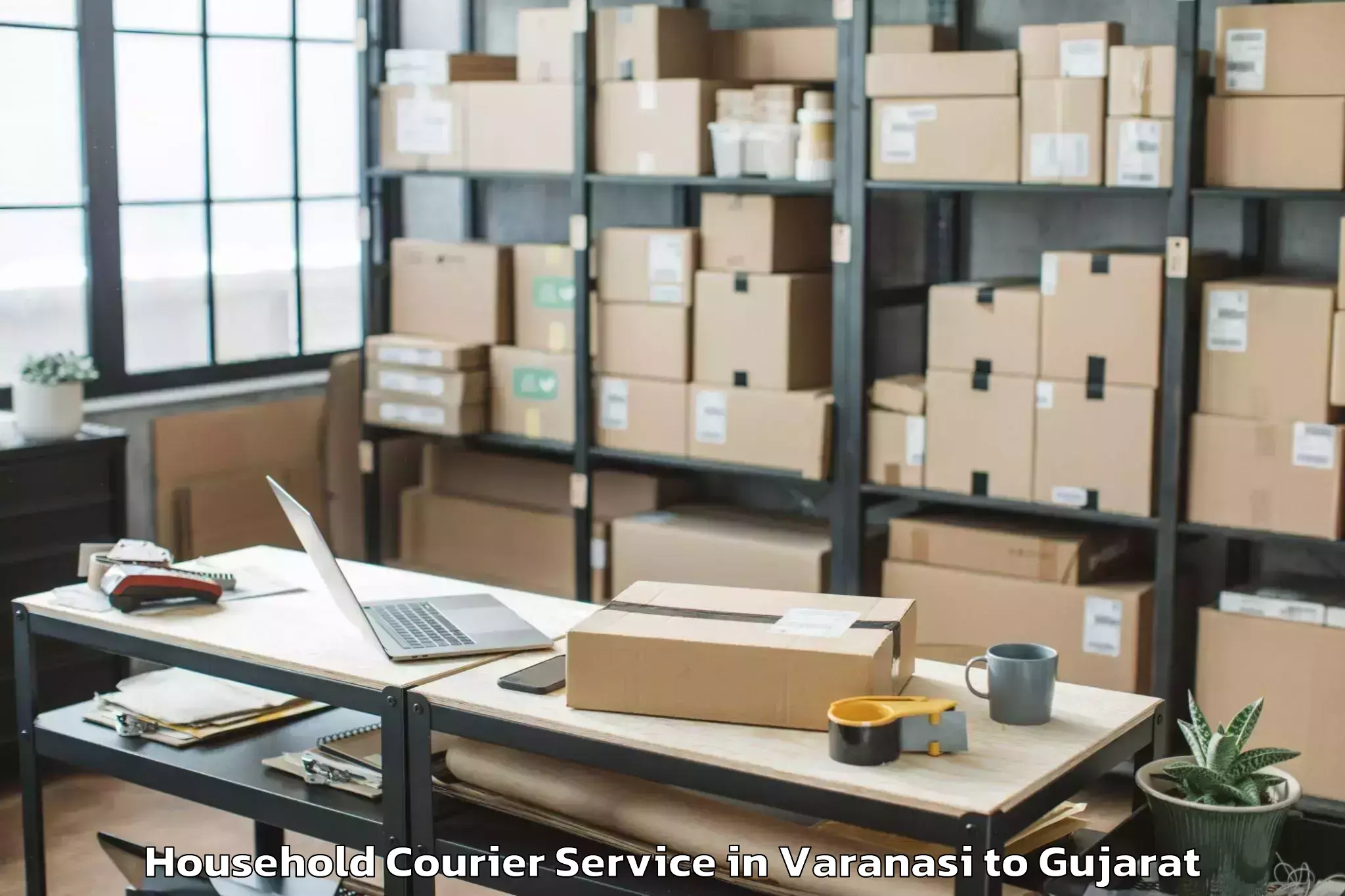 Book Varanasi to Gadhada Household Courier Online